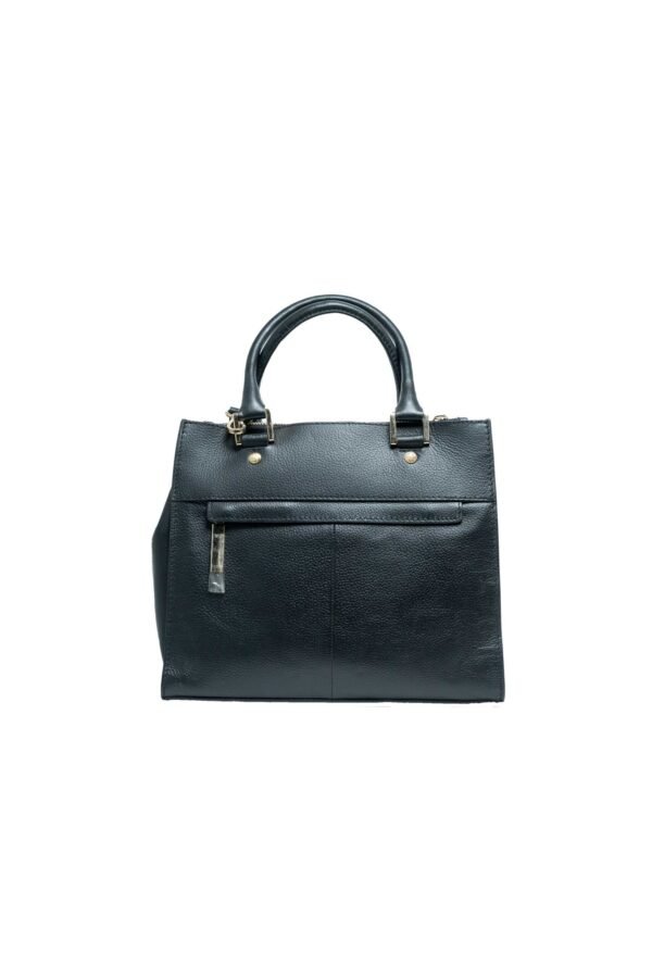 RI2K Genuine Leather Black Textured Flap Shoulder Bag - Image 2