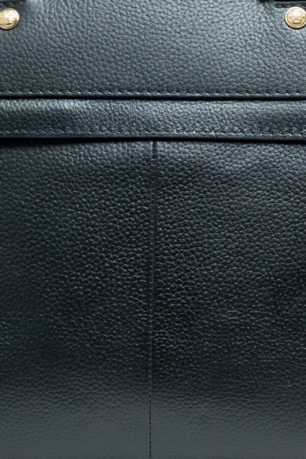 RI2K Genuine Leather Black Textured Flap Shoulder Bag - Image 5