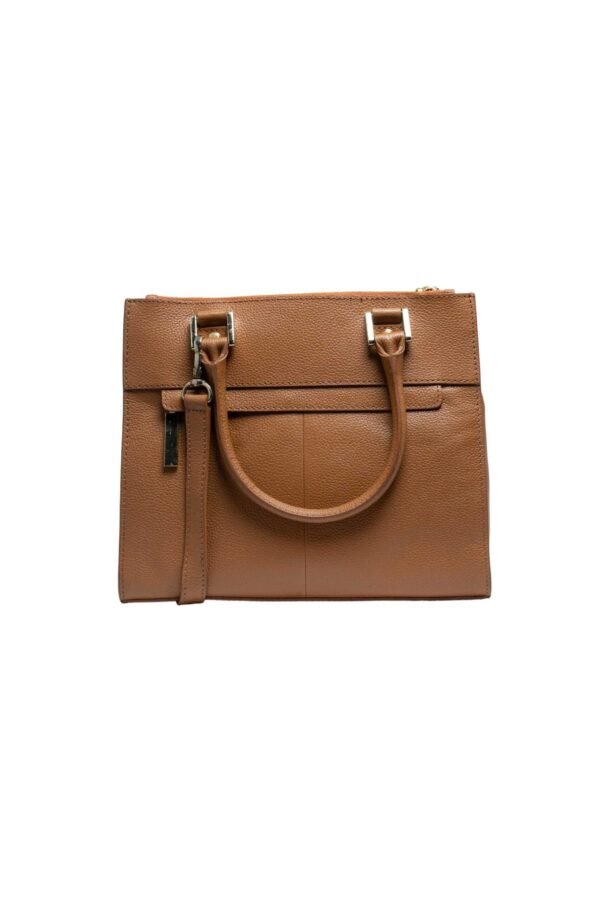 RI2K Genuine Leather Tan Textured Flap Shoulder Bag - Image 2