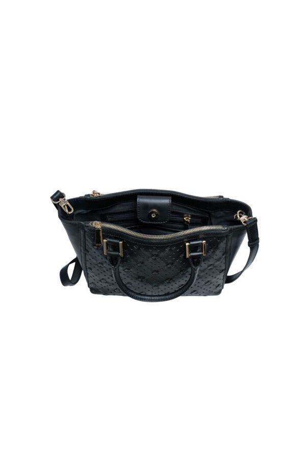 RI2K Genuine Leather Black Cut Out Shoulder Handbag - Image 4