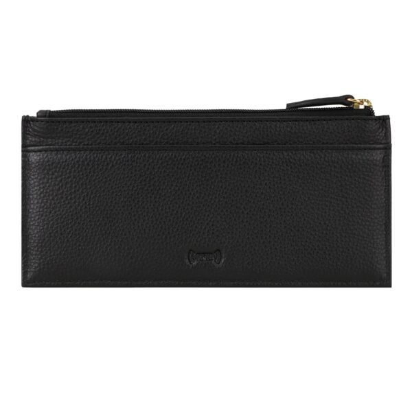 Hiroshi Genuine Leather Ladies Handheld Black Purse - Image 2