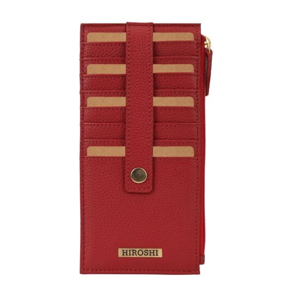 Hiroshi Genuine Leather Ladies Handheld Red Purse - Image 6