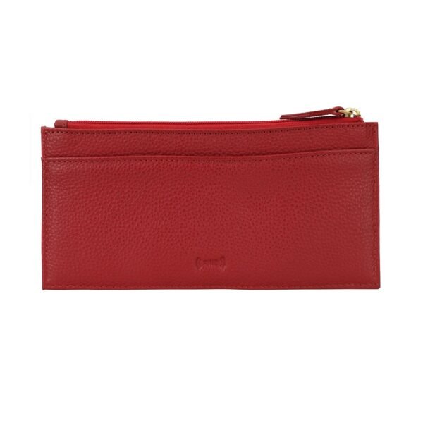 Hiroshi Genuine Leather Ladies Handheld Red Purse - Image 3