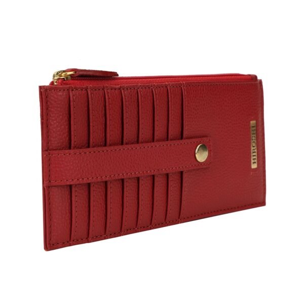 Hiroshi Genuine Leather Ladies Handheld Red Purse - Image 4