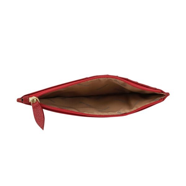 Hiroshi Genuine Leather Ladies Handheld Red Purse - Image 5