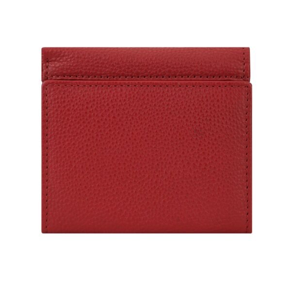 Hiroshi Genuine Leather Ladies Bi Fold Compact Red Purse - Image 3