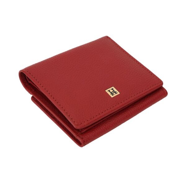 Hiroshi Genuine Leather Ladies Bi Fold Compact Red Purse - Image 5