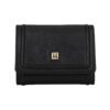 Hiroshi Genuine Leather Ladies Bi Fold Black Purse - Image 2