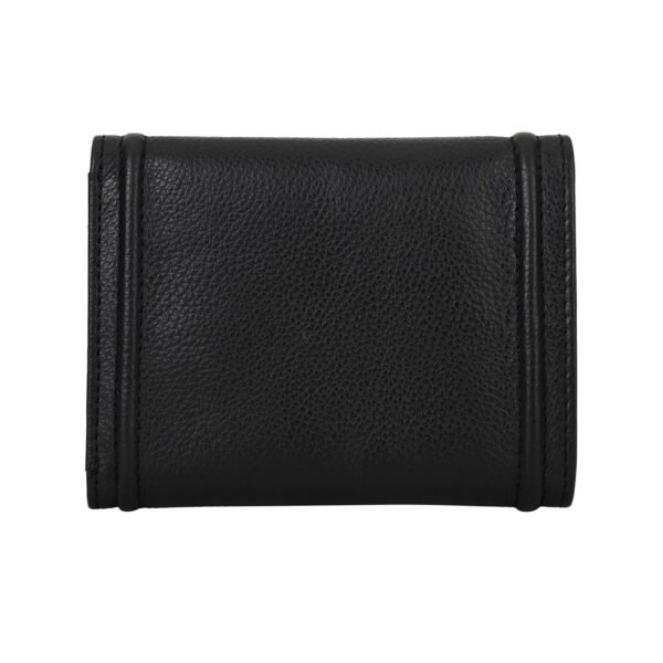 Hiroshi Genuine Leather Ladies Bi Fold Black Purse - Image 5