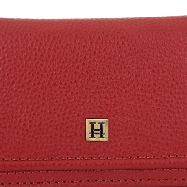 Hiroshi Genuine Leather Ladies Bi Fold Red Purse - Image 6