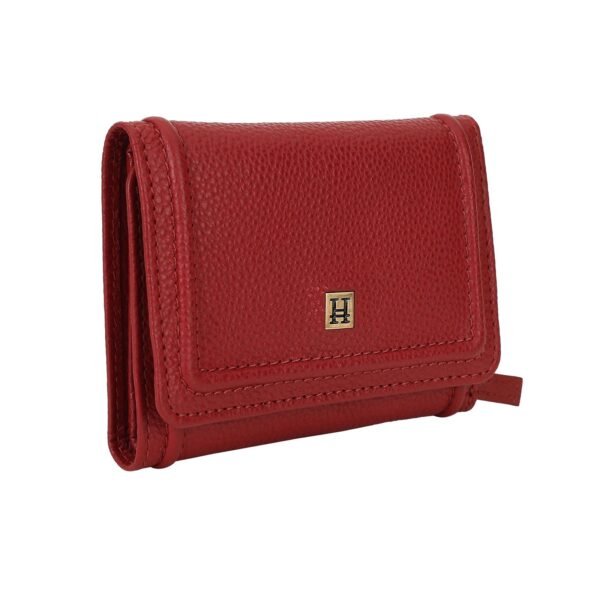 Hiroshi Genuine Leather Ladies Bi Fold Red Purse - Image 2