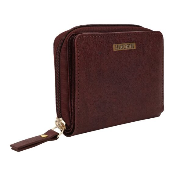 Hiroshi Genuine Leather Ladies Multipurpose Wine Purse - Image 2