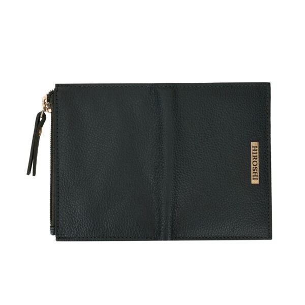 Hiroshi Genuine Leather Ladies Minimal Green Purse - Image 3