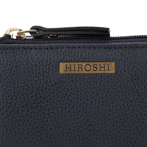 Hiroshi Genuine Leather Ladies Minimal Navy Blue Purse - Image 6