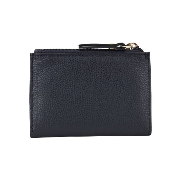 Hiroshi Genuine Leather Ladies Minimal Navy Blue Purse - Image 2