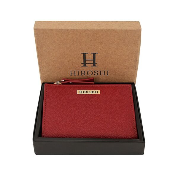 Hiroshi Genuine Leather Ladies Minimal Red Purse