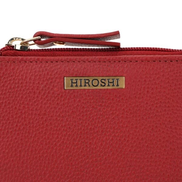 Hiroshi Genuine Leather Ladies Minimal Red Purse - Image 6