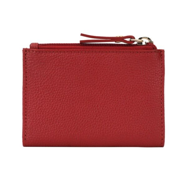 Hiroshi Genuine Leather Ladies Minimal Red Purse - Image 2