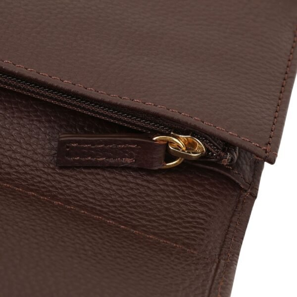 Hiroshi Genuine Leather Ladies Multipurpose Brown Purse - Image 5