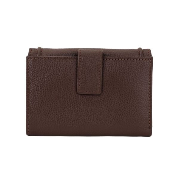 Hiroshi Genuine Leather Ladies Multipurpose Brown Purse - Image 2