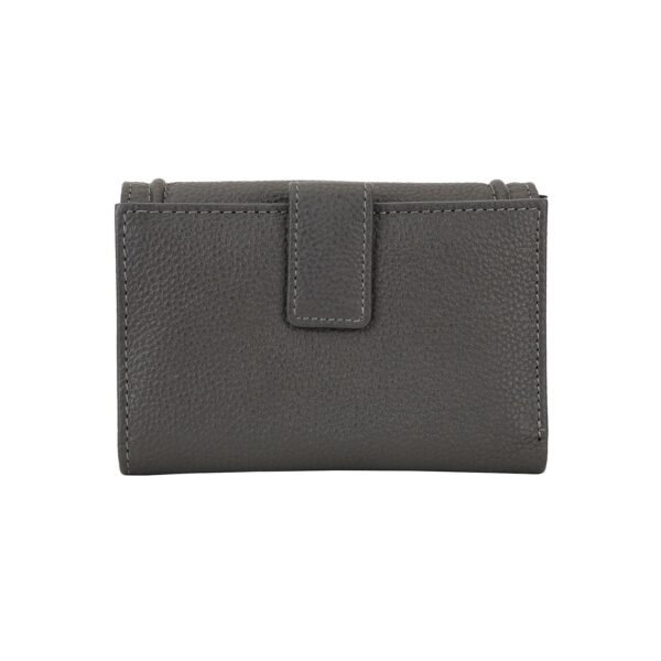 Hiroshi Genuine Leather Ladies Multipurpose Grey Purse - Image 2