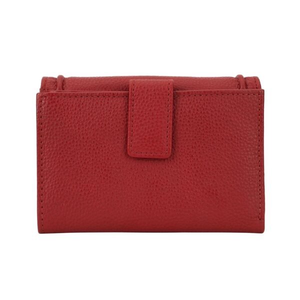 Hiroshi Genuine Leather Ladies Multipurpose Red Purse - Image 2