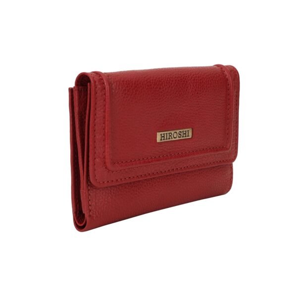 Hiroshi Genuine Leather Ladies Multipurpose Red Purse - Image 3