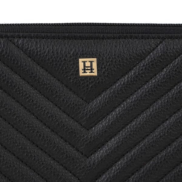 Hiroshi Quilted Signature Black Zip Around Purse - Image 6