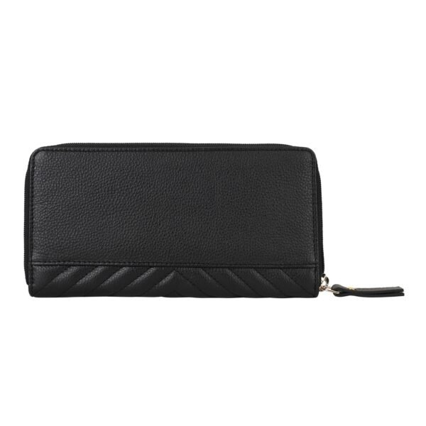 Hiroshi Quilted Signature Black Zip Around Purse - Image 2