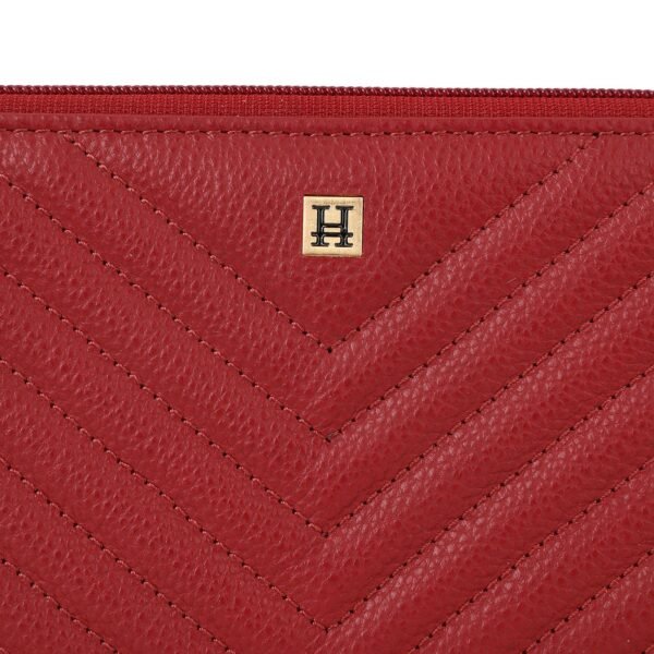 Hiroshi Quilted Signature Red Zip Around Purse - Image 6