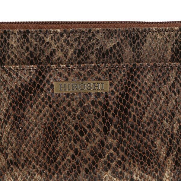 Hiroshi Party Gold Brown Zip Around Purse - Image 6