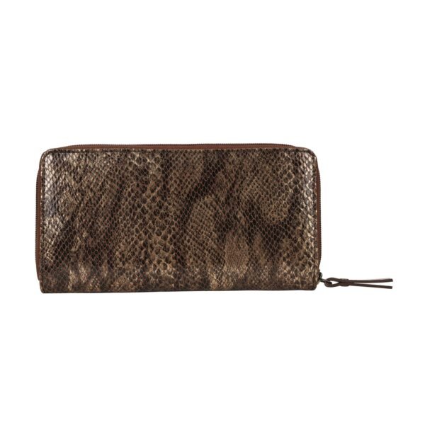 Hiroshi Party Gold Brown Zip Around Purse - Image 2