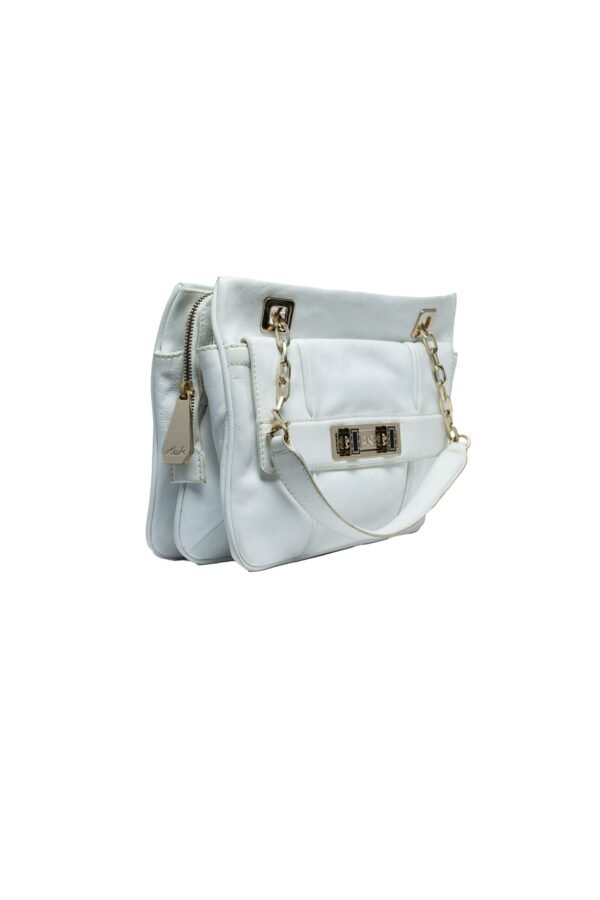 RI2K Portobello Genuine Leather White Shoulder Bag - Image 3