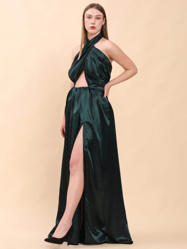 Premium Glamour Long Western Dress for Women in Satin Fabric for Parties - Image 3