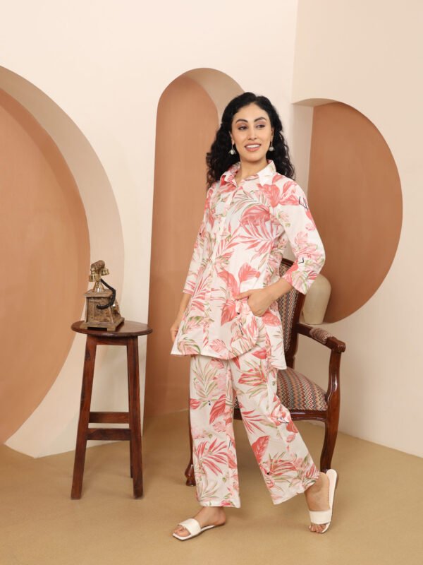 Cotton Printed Cord Set (Pink) - Image 5