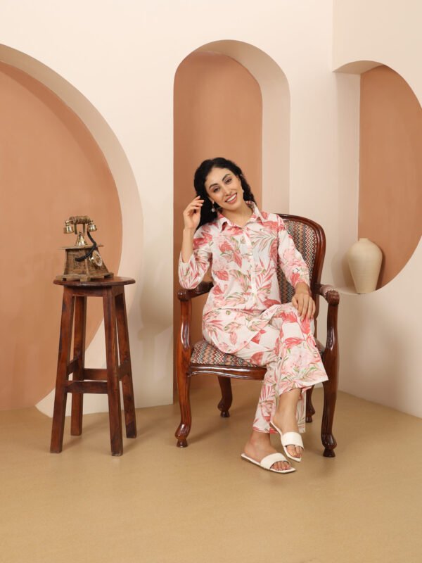 Cotton Printed Cord Set (Pink) - Image 6