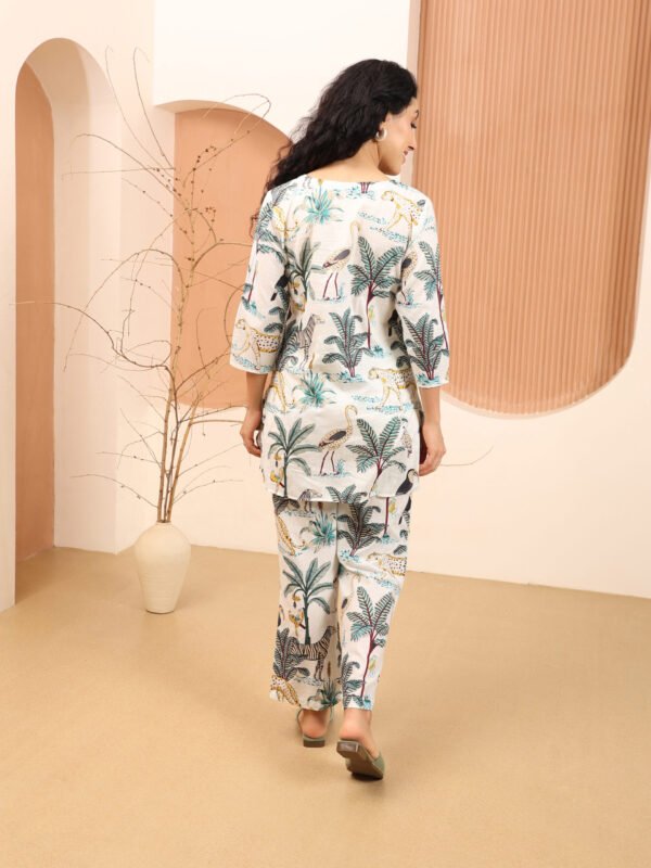 Cotton Printed Cord Set (White) - Image 2