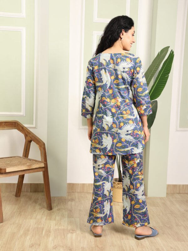 Cotton Printed Cord Set (Blue) - Image 2