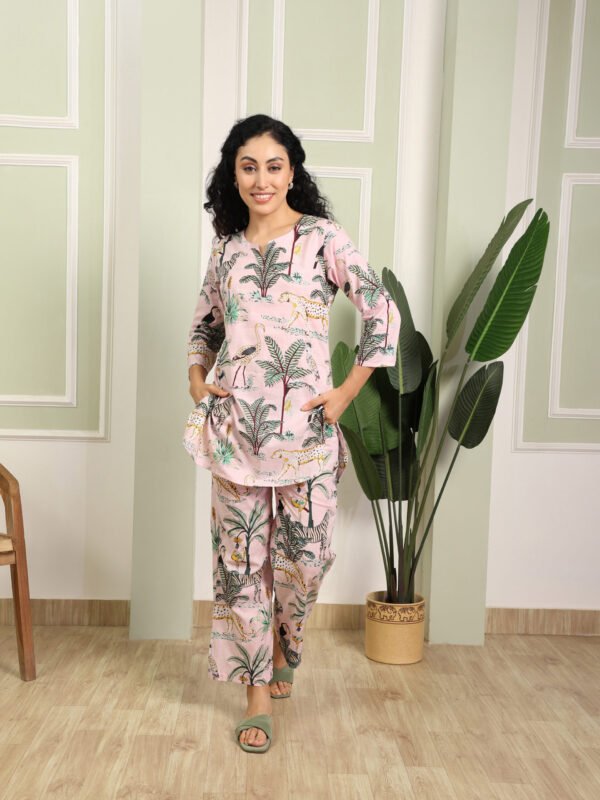 Cotton Printed Cord Set (Pink) - Image 5
