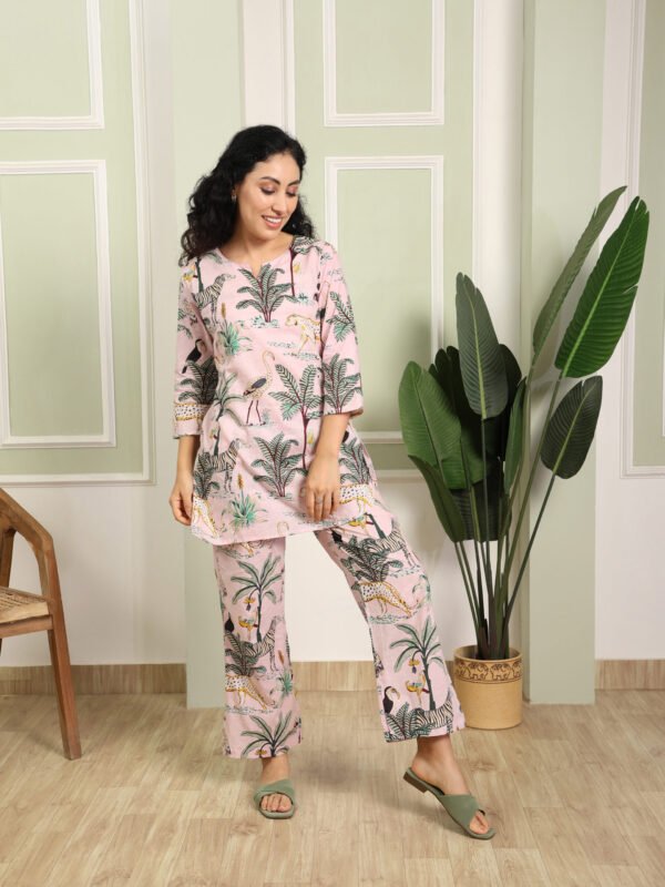 Cotton Printed Cord Set (Pink) - Image 6