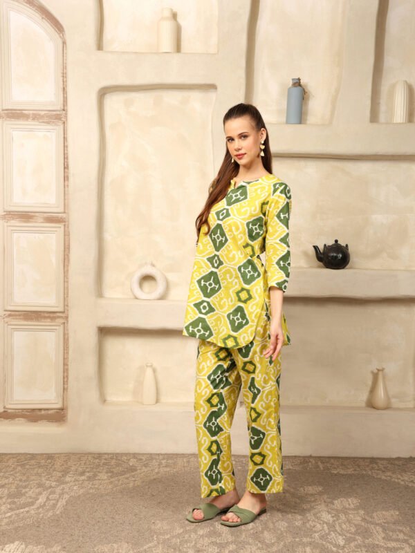 Cotton Printed Cord Set (Green) - Image 3