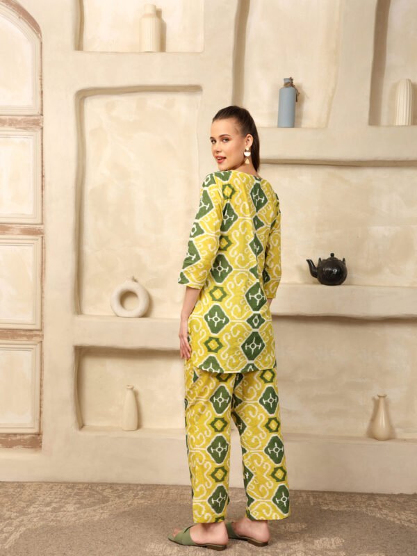 Cotton Printed Cord Set (Green) - Image 5