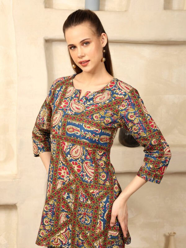 Cotton Printed Dress Cord Set (Brown) - Image 2