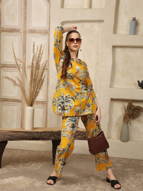 Cotton Printed Cord Set (Mustard) - Image 6