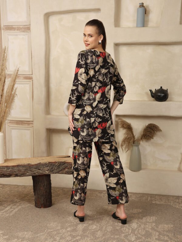 Cotton Printed Co-ord Set (Black) - Image 2
