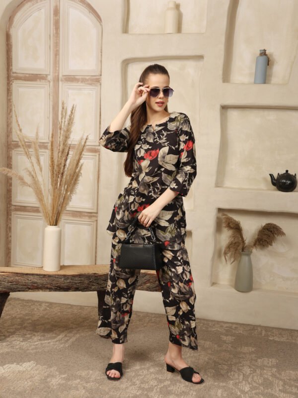 Cotton Printed Co-ord Set (Black) - Image 6