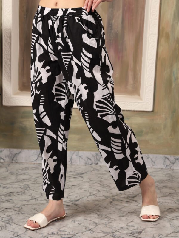 Cotton Printed Cord Set (Black) - Image 2