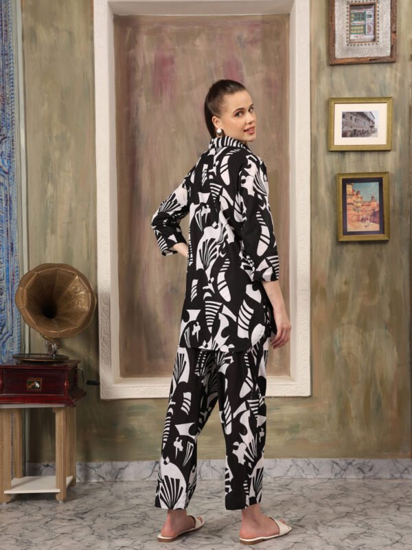 Cotton Printed Cord Set (Black) - Image 3