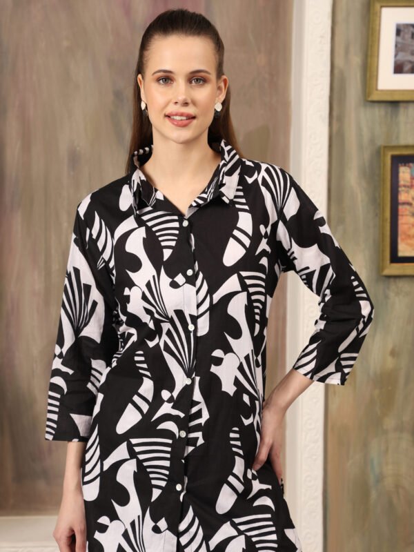 Cotton Printed Cord Set (Black) - Image 4