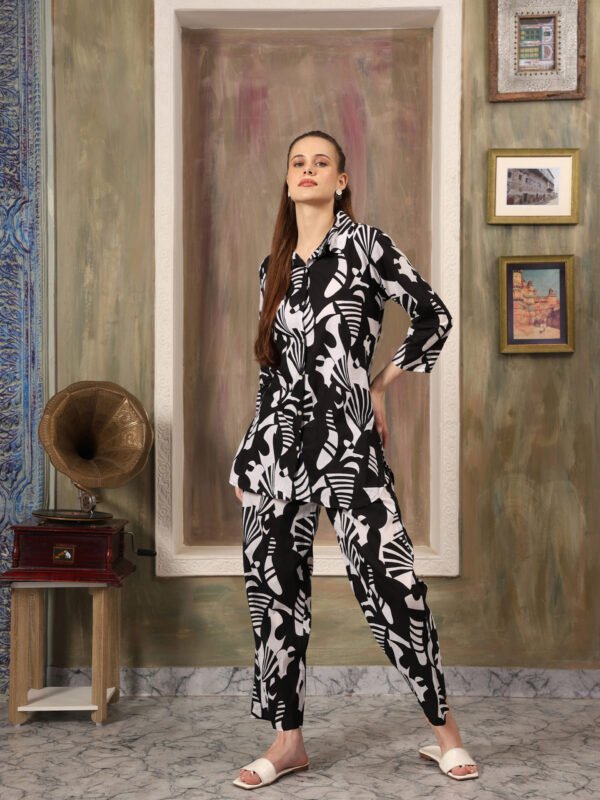 Cotton Printed Cord Set (Black) - Image 6